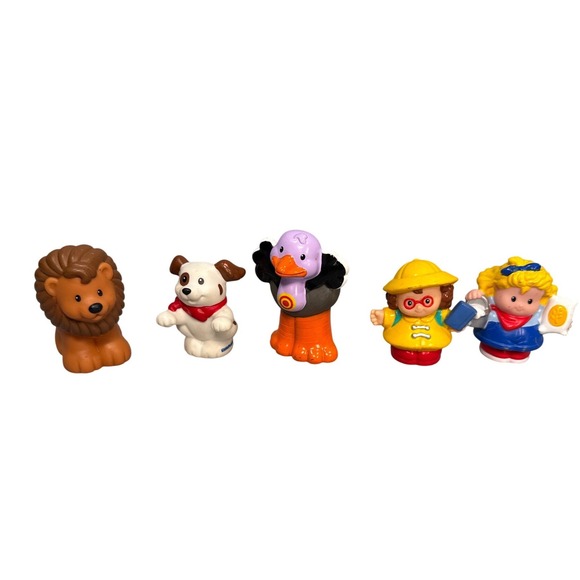 Fisher Price Other - VTG Fisher Price Little People Animal & Figure 5 Lot Lion Dog Ostrich 2001-2007